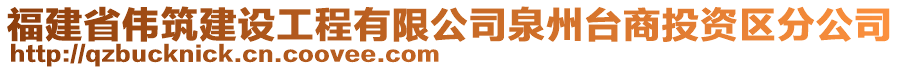 福建省偉筑建設(shè)工程有限公司泉州臺商投資區(qū)分公司