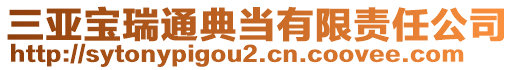 三亞寶瑞通典當(dāng)有限責(zé)任公司