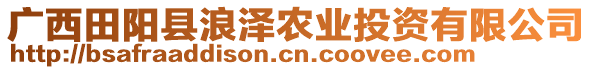 廣西田陽(yáng)縣浪澤農(nóng)業(yè)投資有限公司