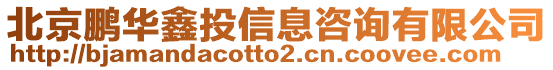北京鵬華鑫投信息咨詢有限公司