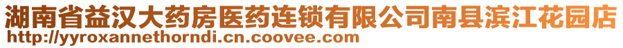 湖南省益漢大藥房醫(yī)藥連鎖有限公司南縣濱江花園店