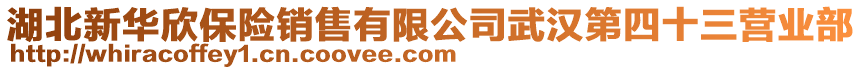 湖北新華欣保險銷售有限公司武漢第四十三營業部