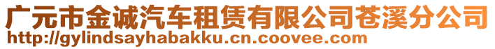 廣元市金誠(chéng)汽車(chē)租賃有限公司蒼溪分公司