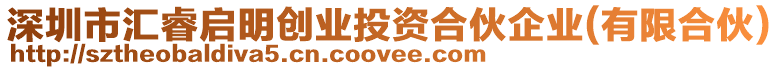 深圳市匯睿啟明創(chuàng)業(yè)投資合伙企業(yè)(有限合伙)