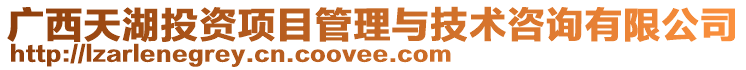 廣西天湖投資項目管理與技術咨詢有限公司
