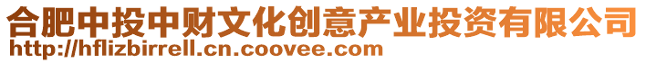合肥中投中財(cái)文化創(chuàng)意產(chǎn)業(yè)投資有限公司