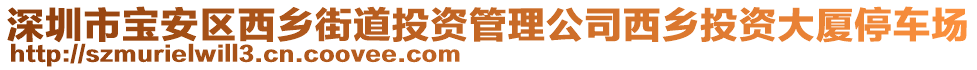 深圳市寶安區(qū)西鄉(xiāng)街道投資管理公司西鄉(xiāng)投資大廈停車場(chǎng)