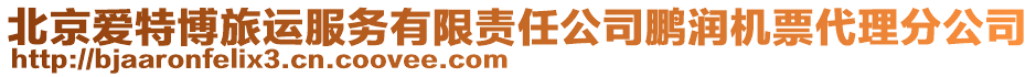 北京愛特博旅運(yùn)服務(wù)有限責(zé)任公司鵬潤(rùn)機(jī)票代理分公司