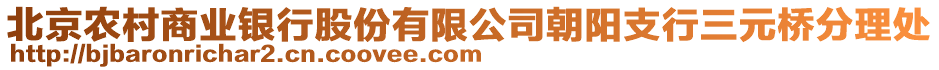 北京農(nóng)村商業(yè)銀行股份有限公司朝陽支行三元橋分理處