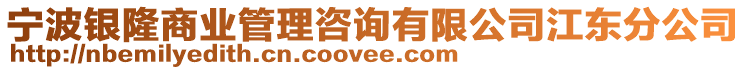 寧波銀隆商業(yè)管理咨詢有限公司江東分公司