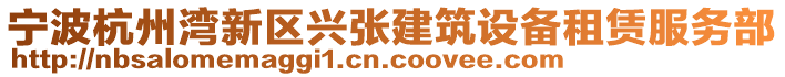 寧波杭州灣新區(qū)興張建筑設(shè)備租賃服務(wù)部