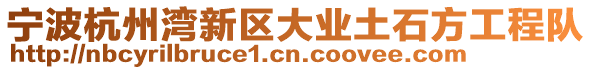 寧波杭州灣新區大業土石方工程隊