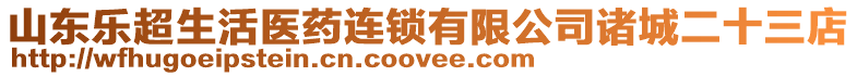 山東樂超生活醫(yī)藥連鎖有限公司諸城二十三店