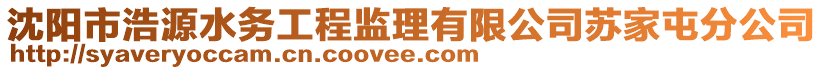 沈陽市浩源水務(wù)工程監(jiān)理有限公司蘇家屯分公司