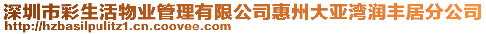 深圳市彩生活物業(yè)管理有限公司惠州大亞灣潤豐居分公司