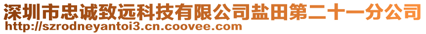 深圳市忠誠致遠科技有限公司鹽田第二十一分公司