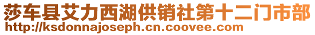 莎車縣艾力西湖供銷社第十二門市部