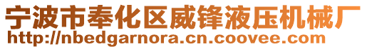 寧波市奉化區(qū)威鋒液壓機械廠