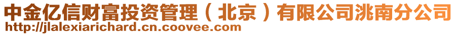 中金億信財富投資管理（北京）有限公司洮南分公司