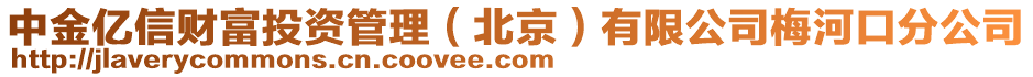 中金億信財(cái)富投資管理（北京）有限公司梅河口分公司