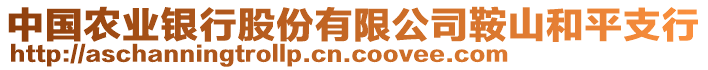 中國農(nóng)業(yè)銀行股份有限公司鞍山和平支行