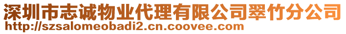 深圳市志誠物業(yè)代理有限公司翠竹分公司