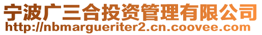 寧波廣三合投資管理有限公司