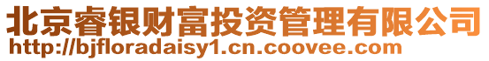 北京睿銀財(cái)富投資管理有限公司