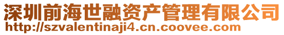 深圳前海世融資產(chǎn)管理有限公司