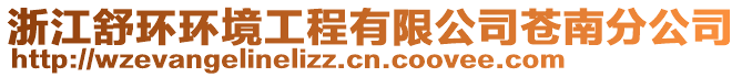 浙江舒環(huán)環(huán)境工程有限公司蒼南分公司