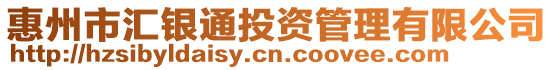 惠州市匯銀通投資管理有限公司