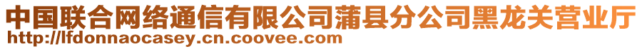 中國聯(lián)合網(wǎng)絡(luò)通信有限公司蒲縣分公司黑龍關(guān)營業(yè)廳