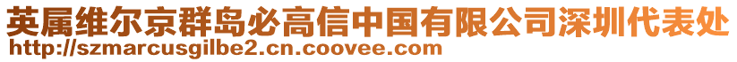 英屬維爾京群島必高信中國有限公司深圳代表處