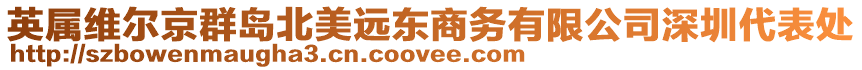 英屬維爾京群島北美遠東商務(wù)有限公司深圳代表處