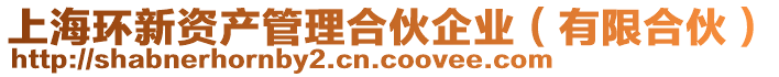 上海環(huán)新資產(chǎn)管理合伙企業(yè)（有限合伙）