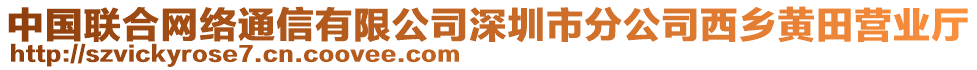 中國聯(lián)合網(wǎng)絡(luò)通信有限公司深圳市分公司西鄉(xiāng)黃田營業(yè)廳