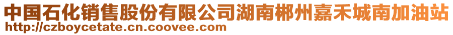 中國(guó)石化銷(xiāo)售股份有限公司湖南郴州嘉禾城南加油站