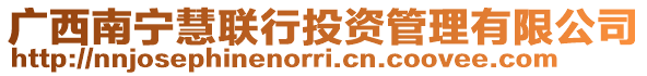 廣西南寧慧聯(lián)行投資管理有限公司