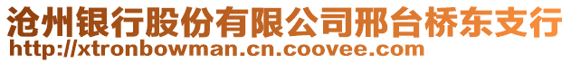 滄州銀行股份有限公司邢臺橋東支行