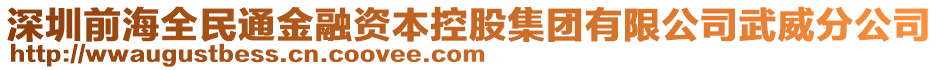 深圳前海全民通金融資本控股集團有限公司武威分公司