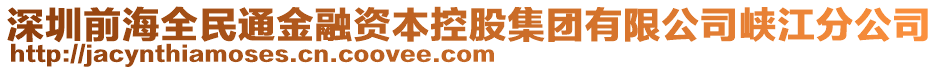 深圳前海全民通金融資本控股集團(tuán)有限公司峽江分公司