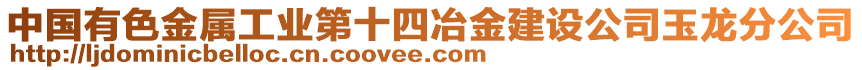 中國有色金屬工業(yè)第十四冶金建設公司玉龍分公司