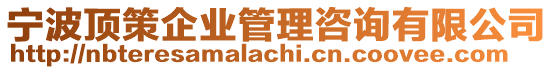 寧波頂策企業(yè)管理咨詢有限公司