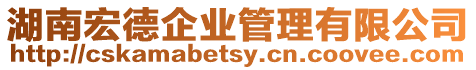 湖南宏德企業(yè)管理有限公司