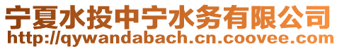 寧夏水投中寧水務有限公司