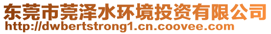 東莞市莞澤水環(huán)境投資有限公司