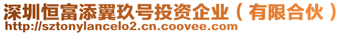 深圳恒富添翼玖號投資企業(有限合伙)