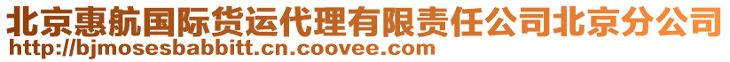 北京惠航國際貨運代理有限責任公司北京分公司