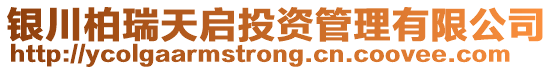 銀川柏瑞天啟投資管理有限公司