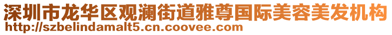 深圳市龍華區(qū)觀瀾街道雅尊國際美容美發(fā)機(jī)構(gòu)